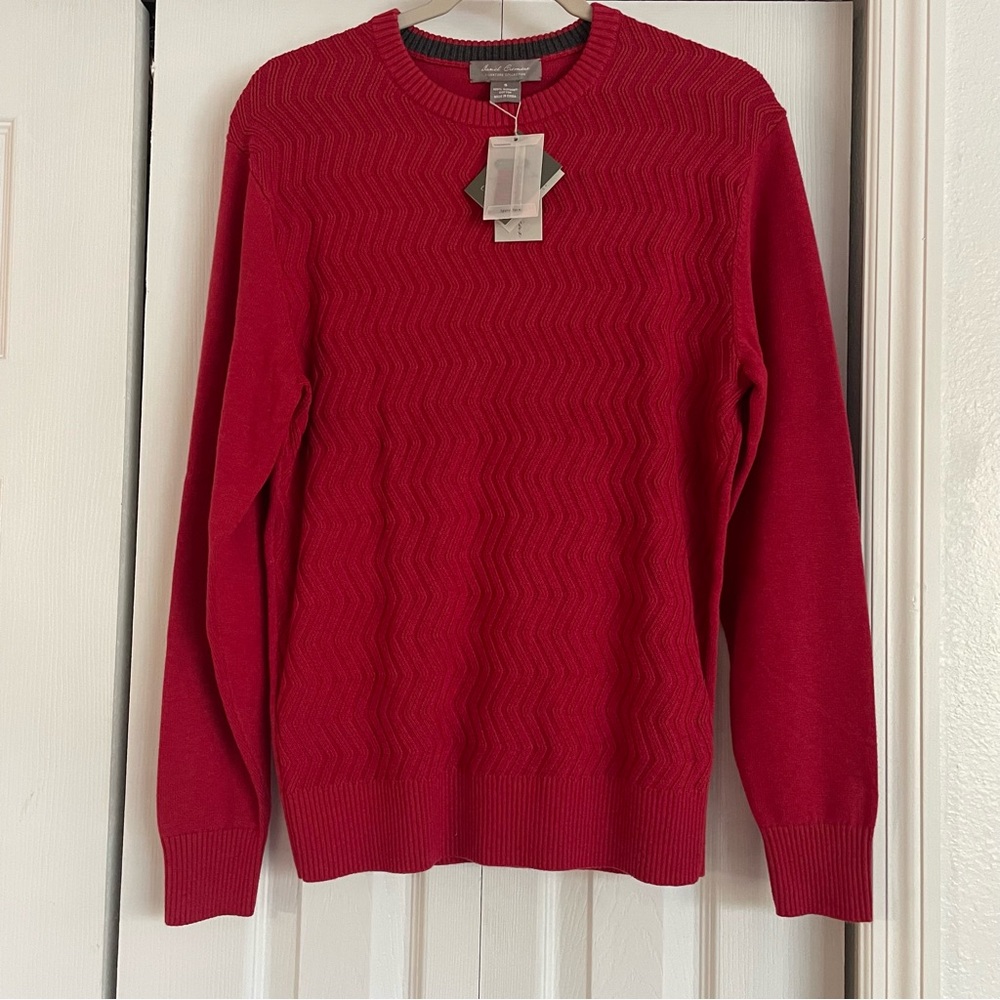 NWT Daniel cremieux signature collection supima Cotton red sweater SZ Small